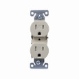 Eaton TR270V10 residential grade duplex receptacle, #14-10 AWG, 15A, Commercial|Residential, Flush, 125V, Side and push, Ivory, Brass, Impact-resistant thermoplastic face, PVC body, 5-15R, Duplex, Screw, Thermoplastic, Bulk