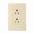 Eaton TR1107A residential grade decorator duplex receptacle,#14-10 AWG,15A,Commercial|Residential,Flush,125V,Side and push,Almond,Brass,Impact-resistant thermoplastic face,PVC body,5-15R,Duplex,Screw,Thermoplastic,Core pack,Tamper-resistant