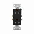Eaton TR1307BK-BOX residential grade decorator duplex receptacle, #14-10 AWG, 20A, Commercial|Residential, Flush, 125V, Side wire, Black, Brass, Impact-resistant thermoplastic face, PVC body, 5-20R, Duplex, Screw, Thermoplastic, ED Box