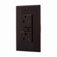 Eaton TRAFGF15B AFGF receptacle,Tamper resistant,Self-test,#14 - 10 AWG,15A,Residential,Commercial,Flush,125 V,AFGF,Back and side wire,Brown,Brass,Receptacle,Tamper resistant,Polycarbonate,5-15R,Two-pole, three-wire, grounding