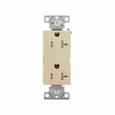Eaton TR6352V-BOX heavy-duty industrial specification grade decorator duplex receptacle, #14-10 AWG, 20A, Commercial, Flush, 125V, Back and side, Ivory, Brass, Impact-resistant thermoplastic face and back body, 5-20R, Duplex, Screw, PVC, ED Box