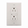 Eaton TRSGF15FW GFCI receptacle,NAFTA compliant,Self-test,#14 - 10 AWG,15A,Residential,Commercial,Flush,125 V,GFCI,Back and side wire,White,Brass,Receptacle,Tamper resistant,Polycarbonate,5-15R,Two-pole,Three-wire,Two-pole, three-wire, grounding