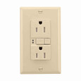 Eaton TRAFGF15V AFGF receptacle,Tamper resistant,Self-test,#14 - 10 AWG,15A,Residential,Commercial,Flush,125 V,AFGF,Back and side wire,Ivory,Brass,Receptacle,Tamper resistant,Polycarbonate,5-15R,Two-pole, three-wire, grounding