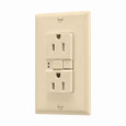 Eaton TRAFGF15V AFGF receptacle,Tamper resistant,Self-test,#14 - 10 AWG,15A,Residential,Commercial,Flush,125 V,AFGF,Back and side wire,Ivory,Brass,Receptacle,Tamper resistant,Polycarbonate,5-15R,Two-pole, three-wire, grounding