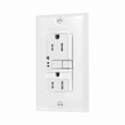 Eaton TRSGFNL15W GFCI receptacle,Nightlight,Tamper resistant,Self-test,#14 - 10 AWG,15A,Residential,Commercial,Flush,125 V,GFCI,Back and side wire,White,Night light,Brass,Receptacle,Tamper resistant,Polycarbonate,5-15R,Two-pole, three-wire, grounding