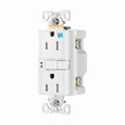 Eaton TWRSGF15FGY GFCI receptacle,NAFTA compliant,Weather resistant,Tamper resistant,Self-test,#14 - 10 AWG,15A,Residential,Commercial,Flush,125 V,Back and side wire,Gray,Brass,Tamper and weather resistant,Polycarbonate,5-15R,2-pole,3-wire,grounding