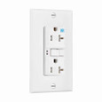 Eaton TWRSGF20W GFCI receptacle,Weather resistant,Tamper resistant,Self-test,#14 - 10 AWG,20A,Residential,Commercial,Flush,125 V,Back and side wire,White,Brass,Tamper and weather resistant,Polycarbonate,5-20R,Two-pole, three-wire, grounding