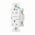 Eaton TWRSGF20W GFCI receptacle,Weather resistant,Tamper resistant,Self-test,#14 - 10 AWG,20A,Residential,Commercial,Flush,125 V,Back and side wire,White,Brass,Tamper and weather resistant,Polycarbonate,5-20R,Two-pole, three-wire, grounding