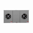 Eaton UHT4R2352UCH meter socket, Multi position resi service, 200A, Over/under, 5x5 inch hub cover plate, #1/0-500 kcmil, 4-jaw, 1-ph, #8-250 kcmil, Horn bypass, Gnd conn (#14-#2 Cu), Triplex, 3-wire, Ringless, 600 Vac