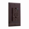 Eaton TWRSGF20B GFCI receptacle,Weather resistant,Tamper resistant,Self-test,#14 - 10 AWG,20A,Residential,Commercial,Flush,125 V,Back and side wire,Brown,Brass,Tamper and weather resistant,Polycarbonate,5-20R,Two-pole, three-wire, grounding