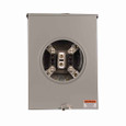 Eaton URS213CCH meter socket, 1-pos resi service, 200A, Over/under, Small hub closing plate mounted, #6-350 kcmil, 4-jaw, 1-ph, #6-350 kcmil, 3-wire, Ring, 600 Vac