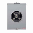 Eaton UTRS213CE meter socket, 1-pos resi service, 200 A, Over/under, 3-5/16 inch hub cover plate, #6-350 kcmil, 4-jaw, 1-ph, #6-350 kcmil, Gnd conn (#14-#2 Cu), Triplex, 3-wire, Ringless, 600 Vac