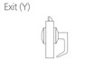 BEST BEST 9K Exit (Y) Lock - Grade 1 Cylindrical Non-Keyed Lever Lock BES-9K-Y-NONKEYED