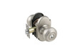 Key in Waverly Knobset with #8 Rosette in Satin Nickel