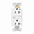 Eaton WRSGF20FW GFCI receptacle,NAFTA compliant,Weather resistant,Self-test,#14 - 10 AWG,20A,Residential,Commercial,Flush,125 V,GFCI,Back and side wire,White,Brass,Receptacle,Weather resistant,Polycarbonate,5-20R,Two-pole, three-wire, grounding