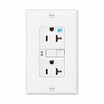 Eaton WRSGF20FW GFCI receptacle,NAFTA compliant,Weather resistant,Self-test,#14 - 10 AWG,20A,Residential,Commercial,Flush,125 V,GFCI,Back and side wire,White,Brass,Receptacle,Weather resistant,Polycarbonate,5-20R,Two-pole, three-wire, grounding