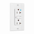 Eaton WRSGF20W GFCI receptacle,Weather resistant,Self-test,#14 - 10 AWG,20A,Residential,Commercial,Flush,125 V,GFCI,Back and side wire,White,Brass,Receptacle,Weather resistant,Polycarbonate,5-20R,Two-pole, three-wire, grounding