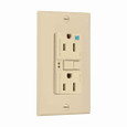 Eaton WRSGF15V GFCI receptacle,Weather resistant,Self-test,#14 - 10 AWG,15A,Residential,Commercial,Flush,125 V,GFCI,Back and side wire,Ivory,Brass,Receptacle,Weather resistant,Polycarbonate,5-15R,Two-pole,Three-wire,Two-pole, three-wire, grounding
