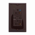 Eaton WRSGF20B GFCI receptacle,Weather resistant,Self-test,#14 - 10 AWG,20A,Residential,Commercial,Flush,125 V,GFCI,Back and side wire,Brown,Brass,Receptacle,Weather resistant,Polycarbonate,5-20R,Two-pole, three-wire, grounding
