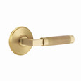 Emtek Emtek SELECT Brass L-Square Knurled Lever - Passage Set EMTEK-L-SQUARE-KNURLED-LEVER-PASSAGE