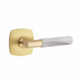 Emtek Emtek SELECT Brass T-Bar White Marble Lever - Privacy Set EMTEK-T-BAR-WHITE-MARBLE-LEVER-PRIVACY