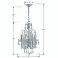 Crystorama 3224 Imperial 4 Light Mini Chandelier