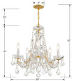 Crystorama Crystorama 4476 Maria Theresa 5 Light Chandelier CRY-4476