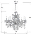 Crystorama Crystorama 4409 Maria Theresa 9 Light Chandelier CRY-4409