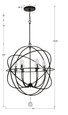 Crystorama SOL-9328 Solaris 6 Light Sphere Outdoor Pendant