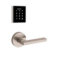 Kwikset 953OBN-HFLRDT Obsidian Touchpad Electronic Keyless Smartcode Deadbolt with Halifax Lever and Round Rose Passage Lock with RCAL Latch and RCS Strike