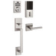 Kwikset 815SCEHFL-CP913CNT San Clemente Handleset with Halifax Lever Interior Trim with Contemporary Smartcode Keypad Electronic Deadbolt SmartKey with RCAL Latch and RCS Strike