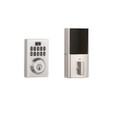 Kwikset 815SCEHFL-CP913CNT San Clemente Handleset with Halifax Lever Interior Trim with Contemporary Smartcode Keypad Electronic Deadbolt SmartKey with RCAL Latch and RCS Strike