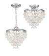 Crystorama 130 Calypso 3 Light Crystal Teardrop Semi Flush Mount