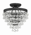 Crystorama 130 Calypso 3 Light Crystal Teardrop Semi Flush Mount