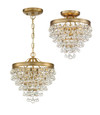 Crystorama 130 Calypso 3 Light Crystal Teardrop Semi Flush Mount