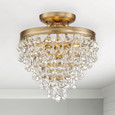 Crystorama 130 Calypso 3 Light Crystal Teardrop Semi Flush Mount