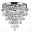 Crystorama 135 Calypso 3 Light Crystal Teardrop Flush Mount