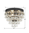 Crystorama 135 Calypso 3 Light Crystal Teardrop Flush Mount