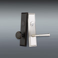 Emtek EMP8980 EMPowered Quincy 5-1/2" Center-to-Center Keyed Sideplate Lockset, Passage/Single Keyed - Brass Tubular