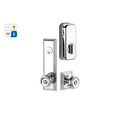 Emtek EMP8821 EMPowered Wilshire 5-1/2" Center-to-Center Keyed Sideplate Lockset, Passage/Single Keyed - Brass Tubular