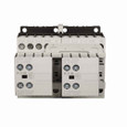 Eaton XTCR032C21U XT IEC contactor, 32A, 24 Vac, 50 Hz, 2NO-2NO, 32A, Frame C, 45 mm, 50 Hz, 3, 5/ 10, 10, 20, 25 hp (1/3PH @115, 230/200, 230, 460, 575 V), Three-pole, Reversing, XT IEC series, Screw terminals, Full voltage reversing contactor