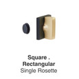 Emtek 8581 Square Thumbturn Privacy Bolt - Single Rosette - Use with Brass Passage Set