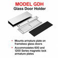 Alarm Controls Glass Door Holder for 600 and 1200 Series Magnetic Locks