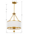 Crystorama 513 Broche 3 Light Mini Chandelier