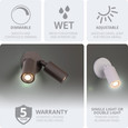 WAC Lighting Cylinder LED Single Adjustable Indoor or Outdoor Wall Light