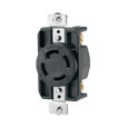 Crouse-Hinds AH3430 Eaton locking receptacle, #14-8 AWG, 30A, Industrial, 120/208V, Back and side wiring, Black, Single, Non-NEMA, Four-pole, Four-wire, Glass-filled nylon
