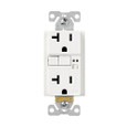Crouse-Hinds TRSGFA20W Eaton ground fault circuit interrupter receptacle, 20A, 125V, Back wire and side wire, White, Receptacle, 5-20R, Two-pole, three-wire, grounding