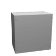 Milbank 10106-SC1-NP 10x6x10 Screw Cover Type 1 UL Listed Steel Knockouts No Paint Cover With Teardrop Slots Mounting Holes In Back