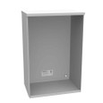 Milbank 12188-SC3R-NK 18x8x12 Screw Cover Type 3R UL Listed Steel No Knockouts ANSI 61 Gray Quad D Knockout For Lock Emboss Mounting Holes In Back