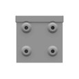 Milbank 444-SC3R 4X4X4 Screw Cover Type 3R UL Listed Steel Knockouts ANSI 61 Gray Quad D Knockout For Lock Emboss Mounting Holes In Back